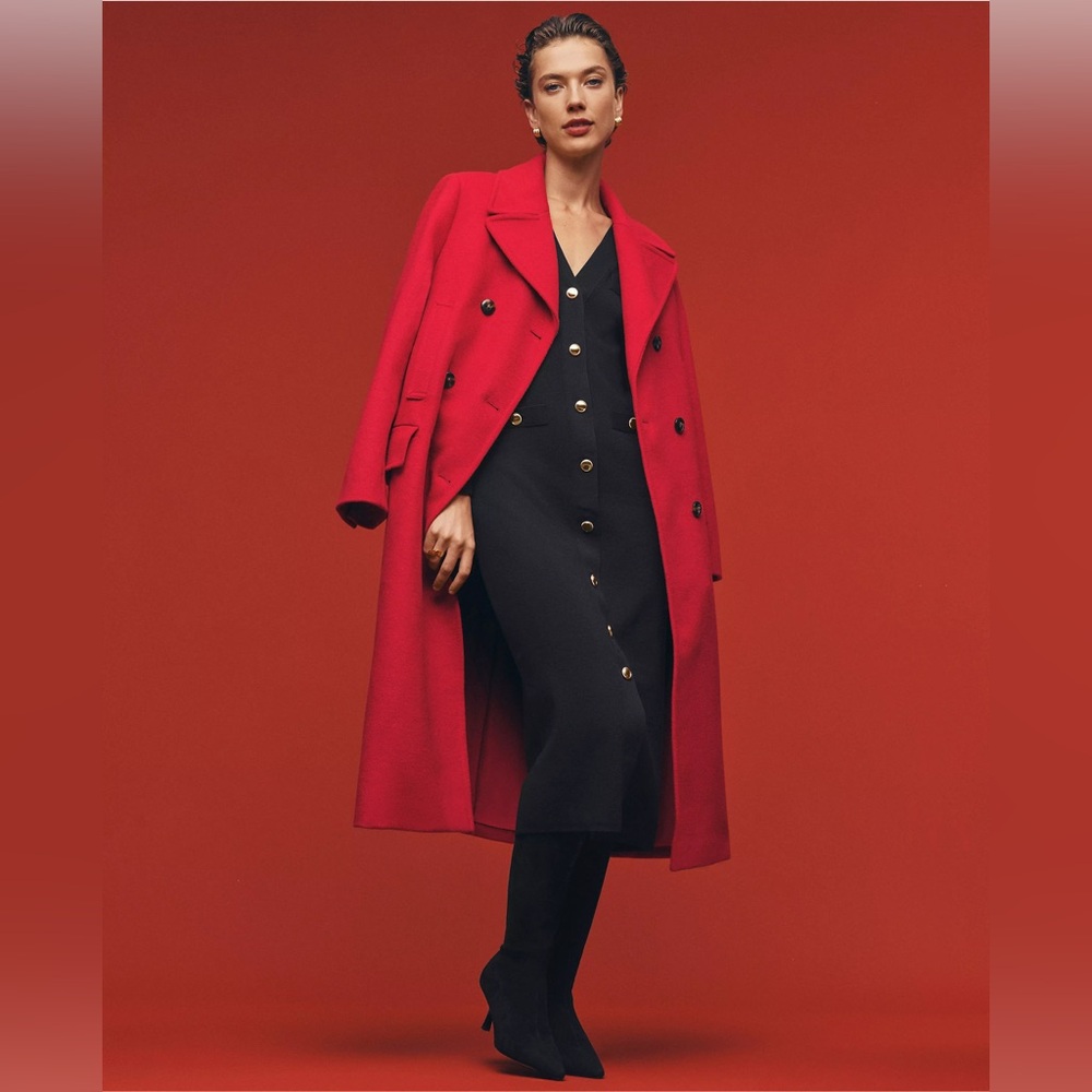Ann Taylor Wool Blend Long Double breasted Peacoat Coat 829889 - Picture 2 of 12